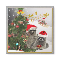 Raccoon Christmas gifts magnets