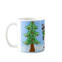 Raccoon Christmas Scene mugs