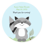 Raccoon Enchanted Forest Baby Shower Favor Sticker