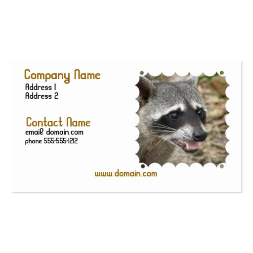 Raccoon Face Business Card