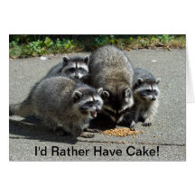 Raccoon Mom & Young Ones Greeting Card