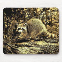 RACCOON ON TREE mousepads