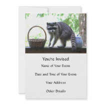 Raccoon Picture Personalized Invites