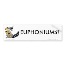 Raccoon Playing the Euphonium bumper stickers