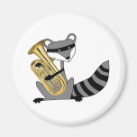 Raccoon Playing the Euphonium Magnet