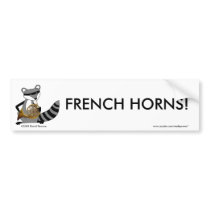 Raccoon Playing the French Horn bumper stickers