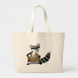 Raccoon Playing the French Horn Canvas Bags