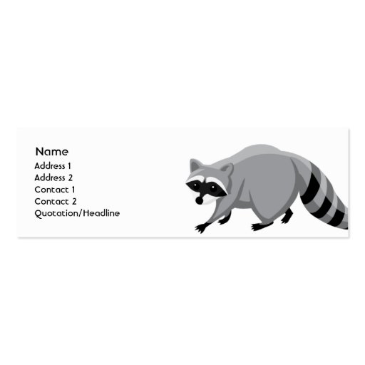 Raccoon - Skinny Business Card (front side)