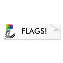 Raccoon with a Flag bumper stickers by wesleyowns Raccoon with a Flag bumper stickers