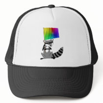 Raccoon with a Flag hats by wesleyowns Raccoon with a Flag hats