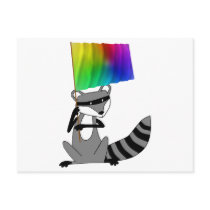 Raccoon with a Flag postcards by wesleyowns Raccoon with a Flag postcards