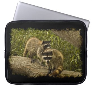 Raccoons Black Edge Laptop Computer Sleeve
