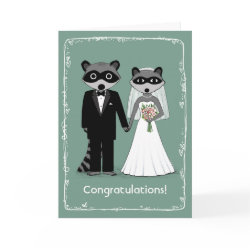 Raccoons Happily Ever After Congratulations zazzle_card