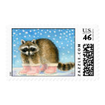 Raccoon's Snow Day stamps