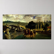 Race at Longchamp by Edouard Manet Posters