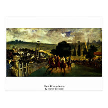Race At Longchamp By Manet Edouard Postcard