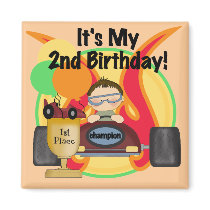 Race Car 2nd Birthday T-shirts and Gifts magnets