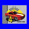 Race Car 4th Birthday Postcard