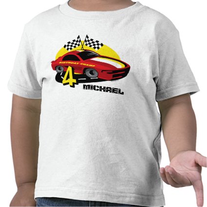 Race Car 4th Birthday Shirt