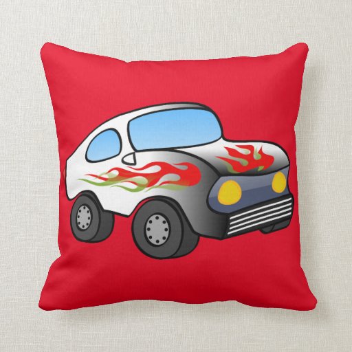 Race Car Accent Pillow Zazzle