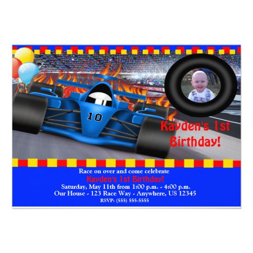 Race Car Birthday Invitation