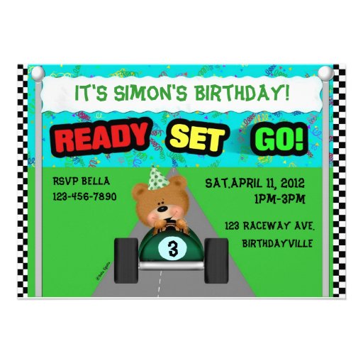 Race Car Birthday Invitation