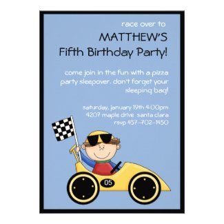 Race Car Birthday Invitation