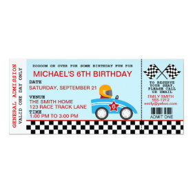 Race Car birthday invitation customizable 4