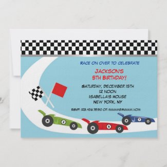Race Car Birthday Invitations