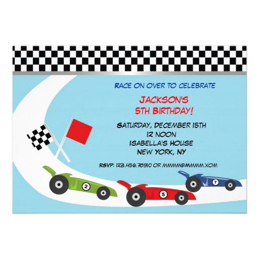 Race Car Birthday Invitations