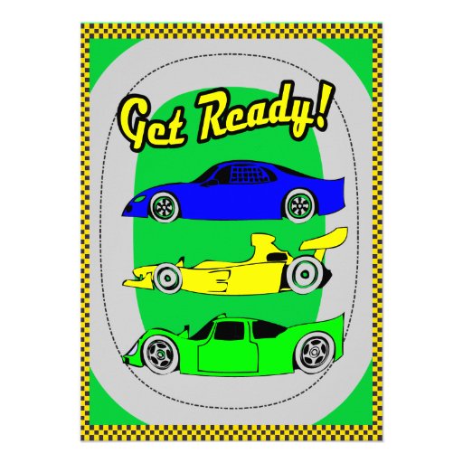 Race Car Birthday Invitations