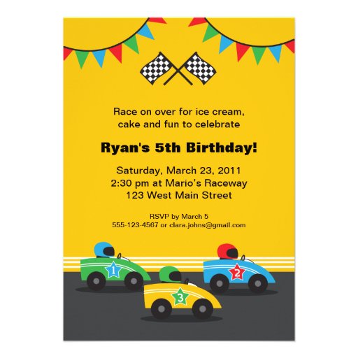 Race Car Birthday Party Invitation