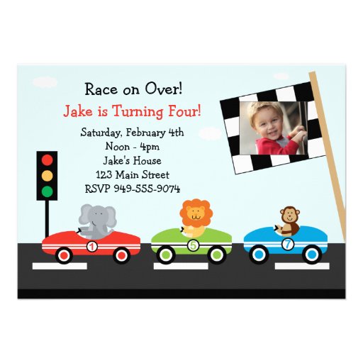 Race Car Birthday Party Invitation