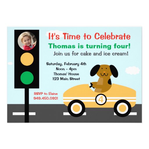 Race Car Birthday Party Invitation