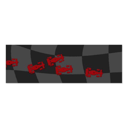 Race Car Bookmark Business Cards (front side)
