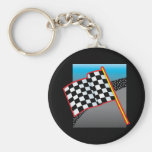 Race Car Flag Keychain