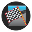 Race Car Flag stickers by mariabellimages Race Car Flag stickers