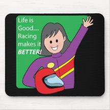 Race Car Girl Mouse Mats