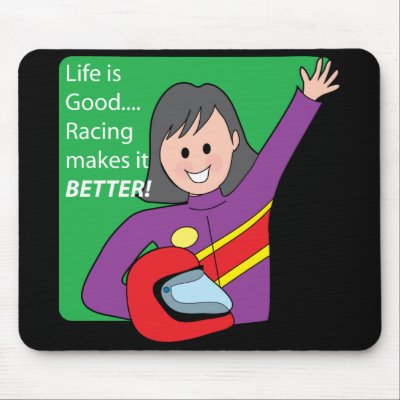 Race Car Girl Mouse Mats by mariabellimages