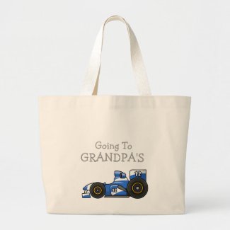 Race Car Going To Grandpa's Tote Bag
