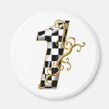 race car number 1 refrigerator magnets