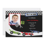 Race Car Photo Birthday Party Invitations