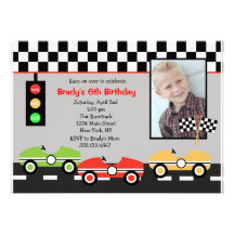 Race Car Racecar Brithday Boys Birthday Invitation