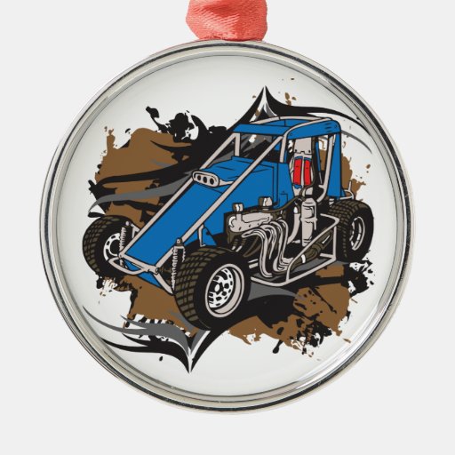 Santa slot car ornament