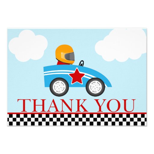 Race Car Thank you note cards