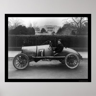 Auto Racing White on Race Car  The Cootie  At The White House 1922 Posters From Zazzle Com