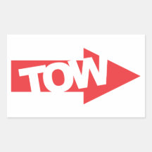 Race Car Tow Decal Rectangle Sticker