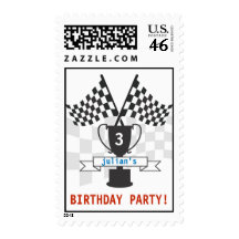 Race Car Trophy Stamp