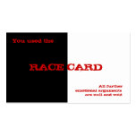 Race Card Business Card Templates