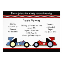 Race Cars Baby Shower/BirthdayInvitations invitations